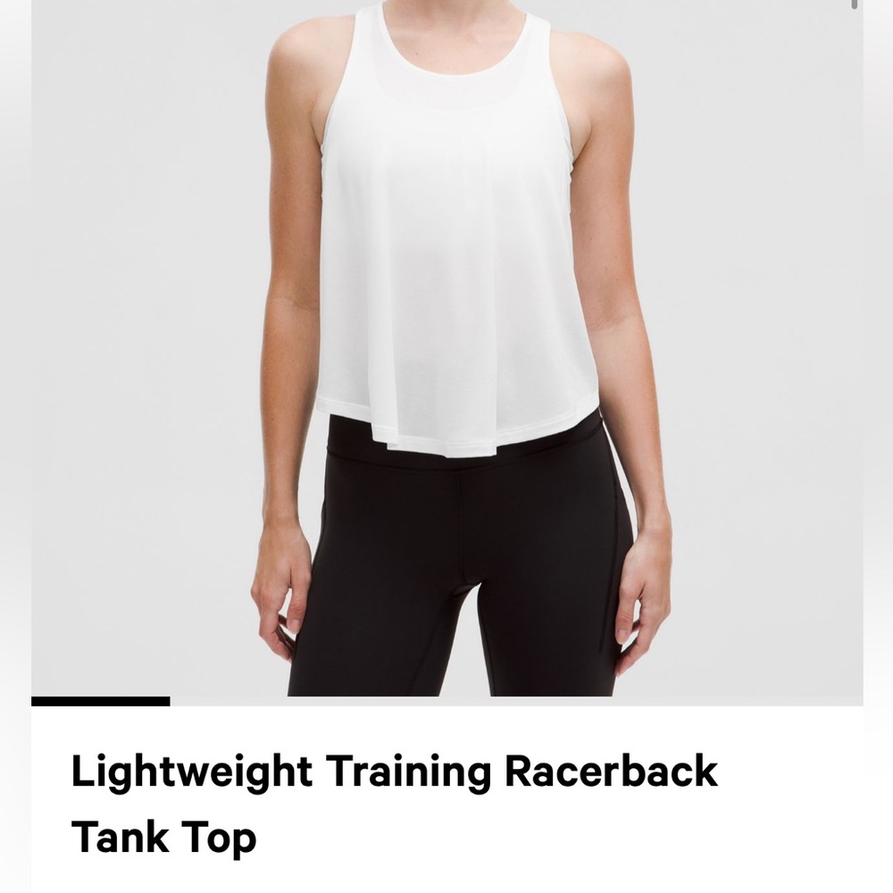 NWOT Lululemon Size 6, white, Lightweight Training Racerback Tank